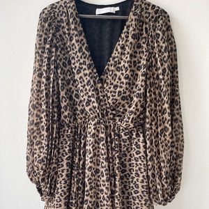 Animal Print Long Sleeve Shift Dress Size Large